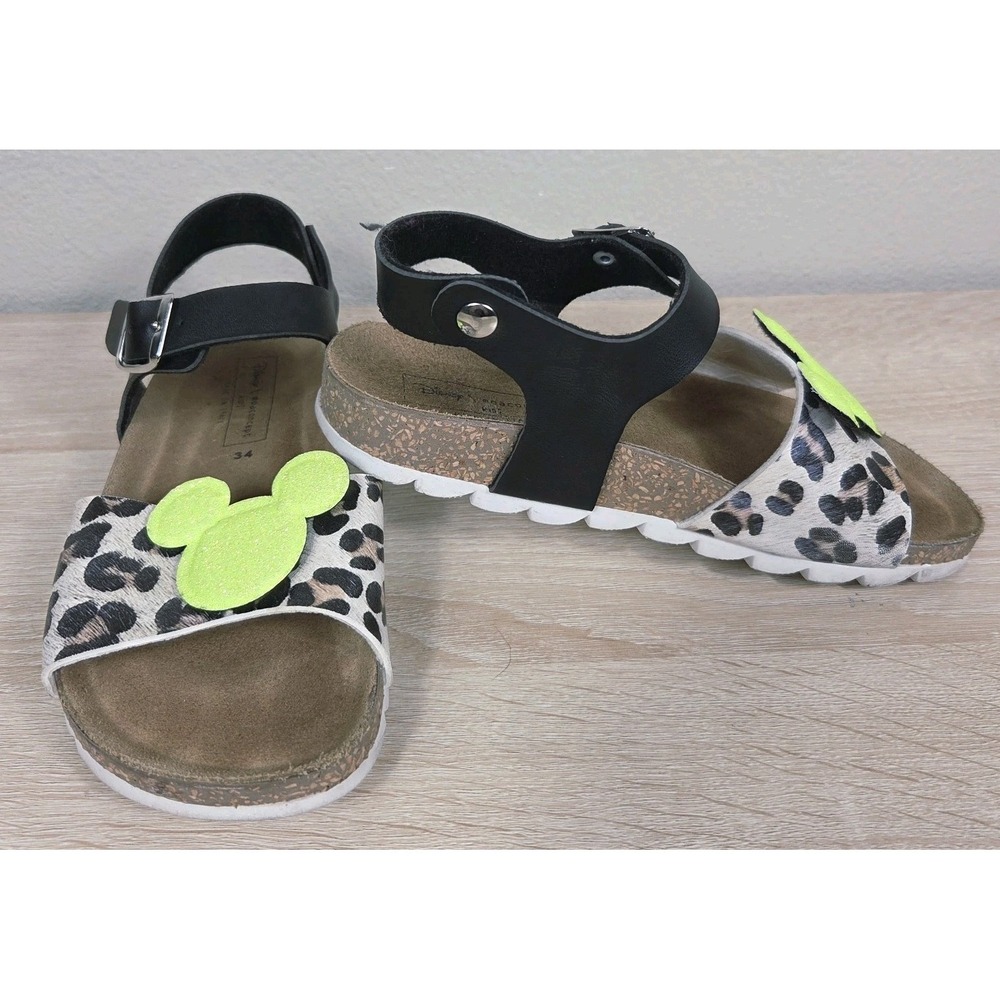 MOA Concept Disney‎ Leopard Mickey Cork Sandals Kids EU 34 Made in Italy